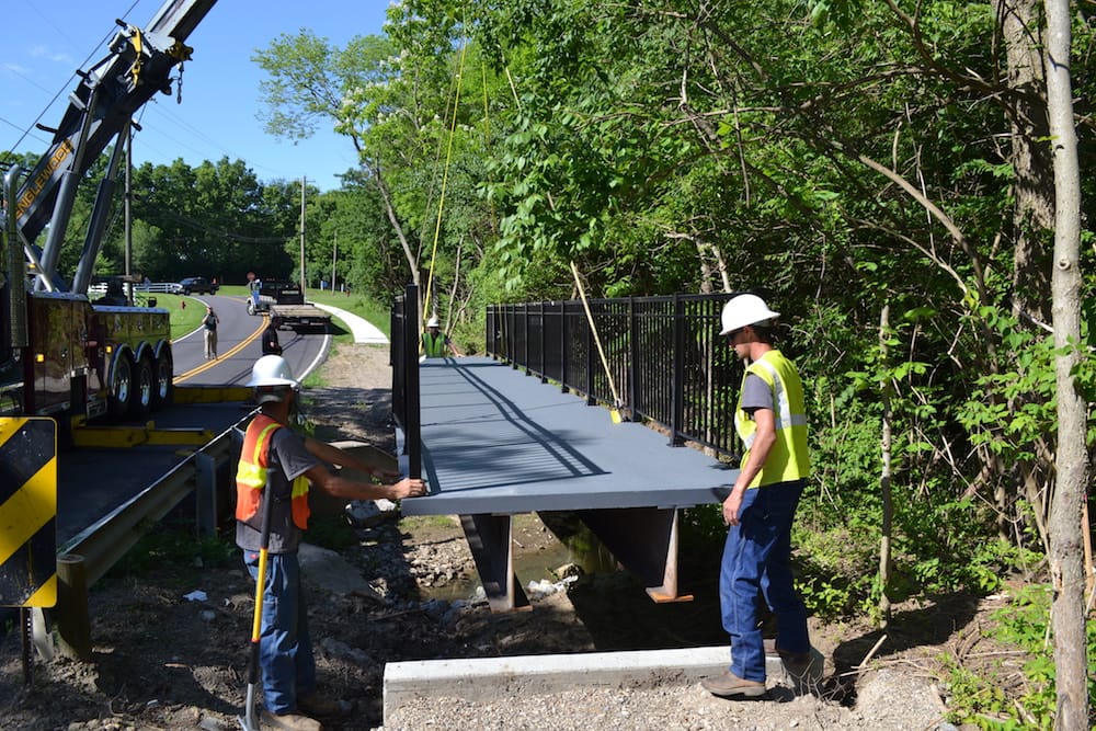 Installation of pre-fabricated bridge