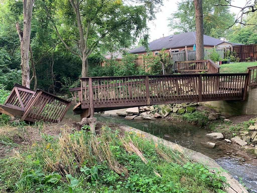 Broken bridge in Bellbrook, OH