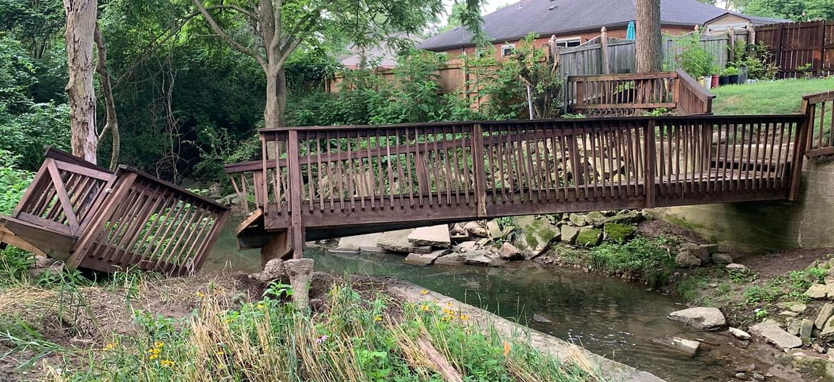 Broken bridge in Bellbrook, OH