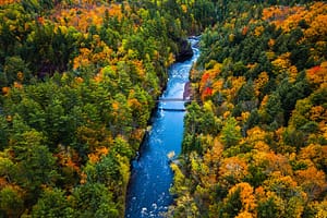 aerial view of bridge