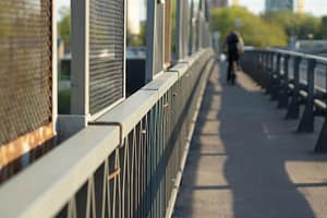 vehicle bridge with cyclist